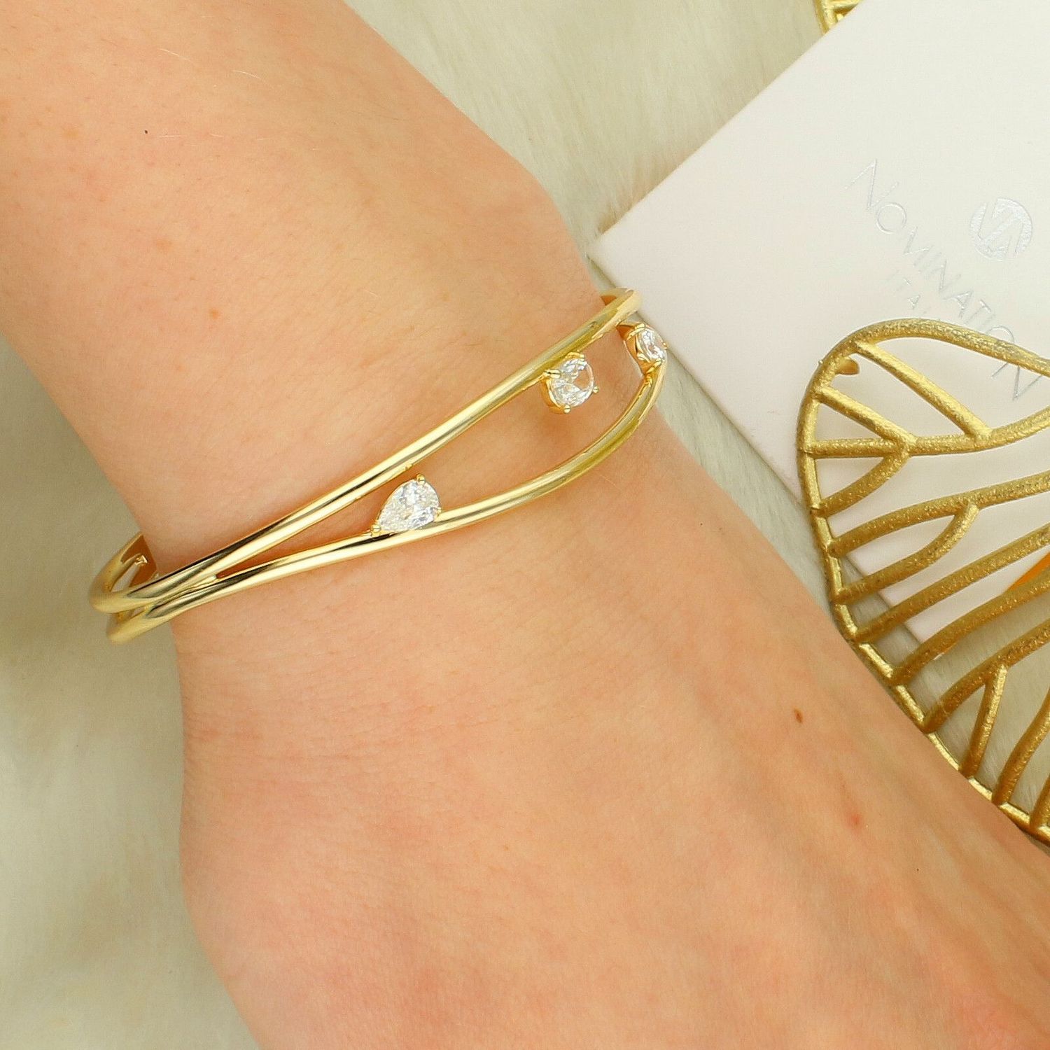 Bransoletka Nomination Sztywna My Rebel Art z białymi kamieniamid.jpg